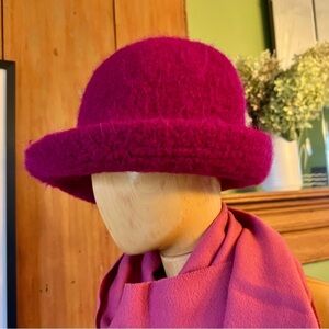 Fuchsia raspberry hand-crafted felted wool cloche